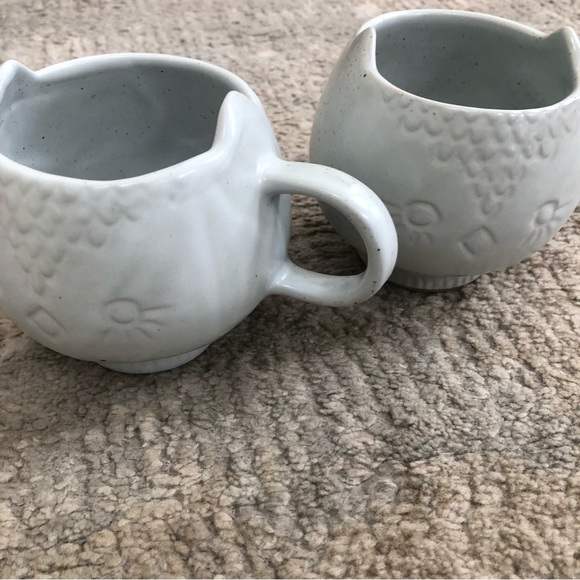 AH Kitty Cat Coffee/Tea Cup/Mug Ceramic Pottery lot 2 light blue - Picture 9 of 16